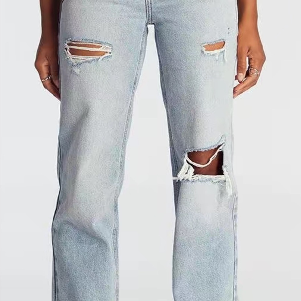 Stylish Light Blue Distressed Women Jeans PACSUN